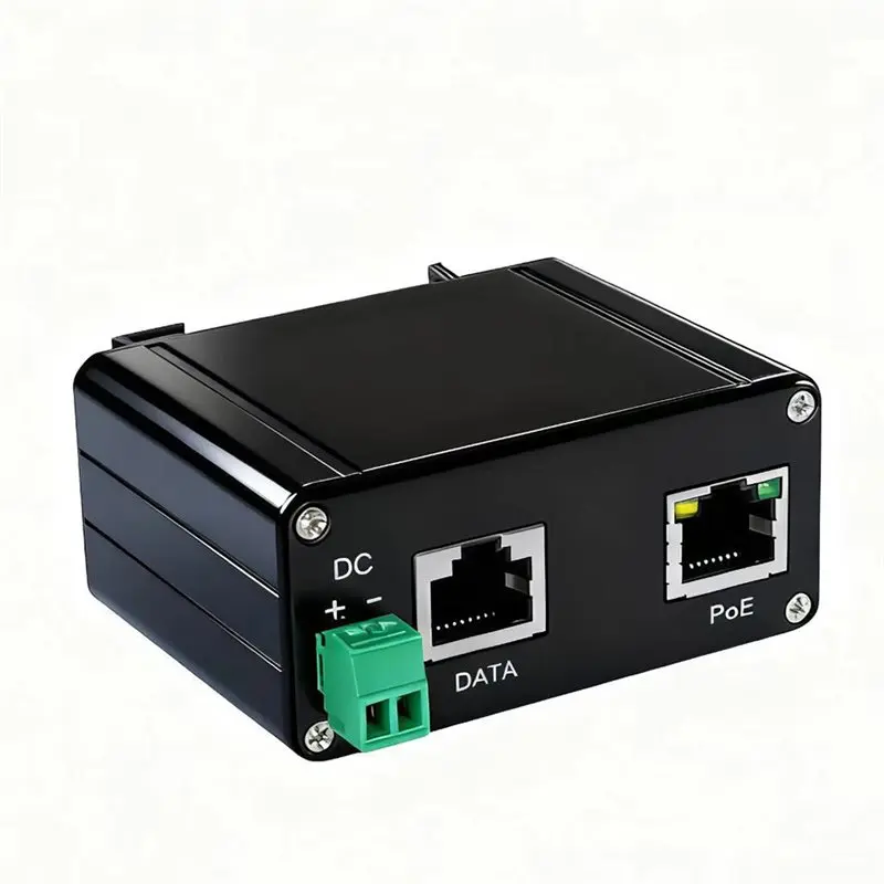 고급 산업용 패시브 Poe 인젝터 30W 2.5G 등급 직결식 Poe 인젝터 0.6A 44-57V DC 입력/출력