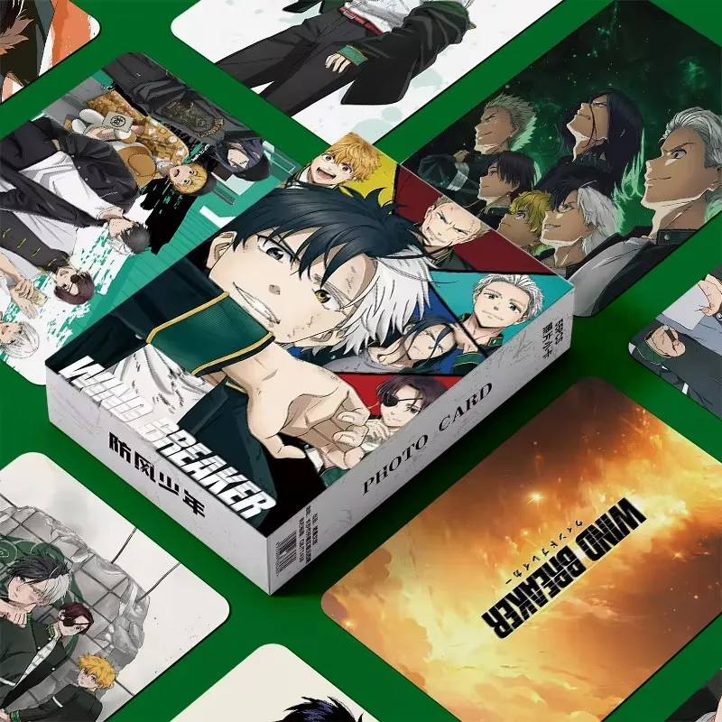 55 Pcs/Set Anime Wind Breaker Laser Lomo Card Haruka Sakura, Hayato Suou Cartoon Characters HD Photocard Cosplay Gift, kpop photo cards,photo cards,comics photo cards,manga photo cards