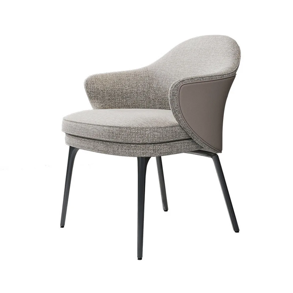 

Light Luxury Dining Chairs Restaurant Furniture Modern Minimalism High Rebound Sponge Cotton And Linen Fabric Leisure Seats