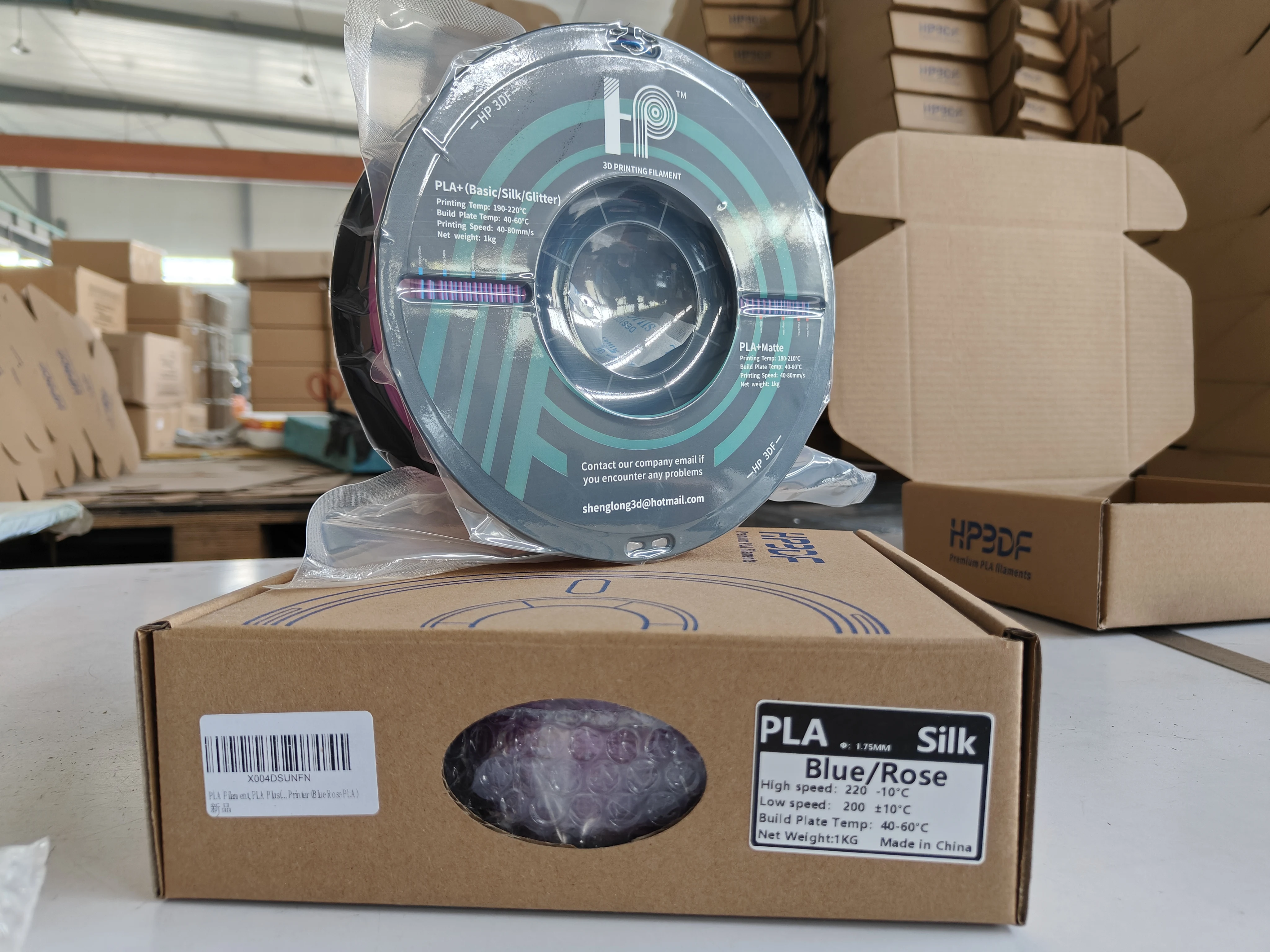 3D 프린터 필라멘트, PLA, 실크 광택 표면, HP3DF 1.75mm 정확도 +/- 0.02mm, 1KG 스풀 (2.2 lbs), 대부분의 FDM 프린터에 호환 가능