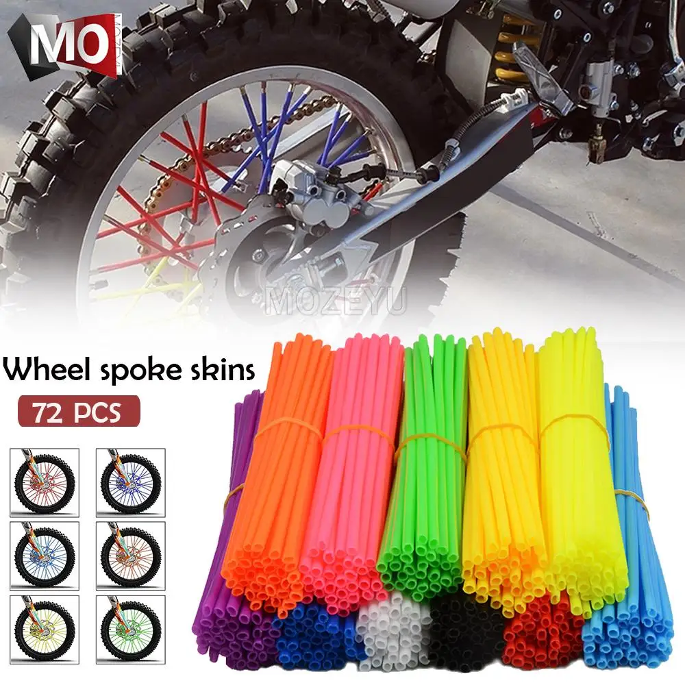 

72pcs Motorcycle Dirt Bike Wheel Rim Spoke Rims Skins Cover Protector For BETA RR 250 300 350 400 390 430 450 498 430 480 2T 4T
