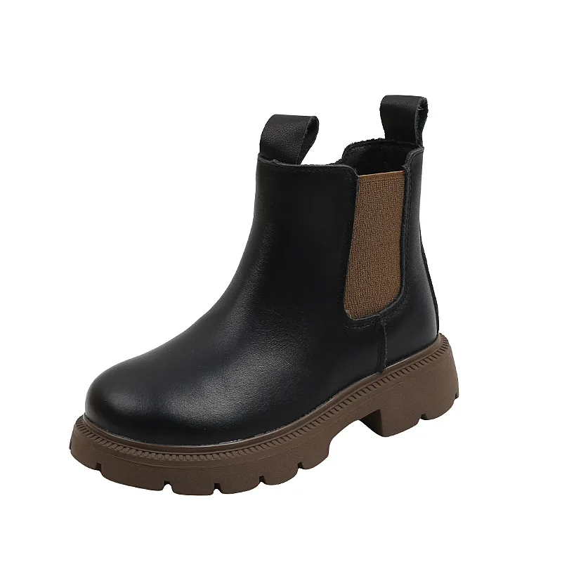 

Children's Unisex boots genuine leather 2022 autumn new boys Super soft shoes girls Cowhide school short boots 1-15 years old