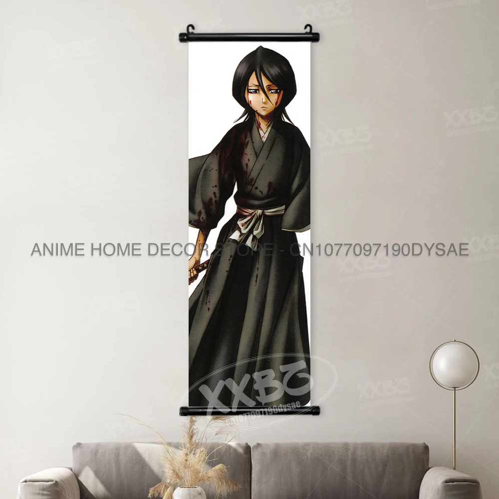 Bleach Anime Art Scroll: Ichigo & Orihime Decorative Wall Hanging