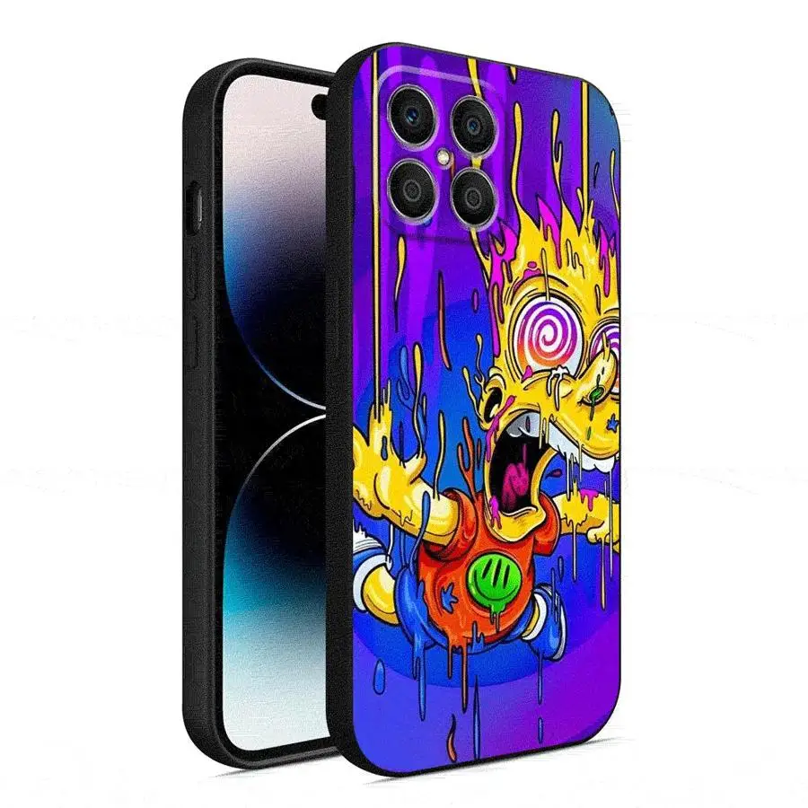 Cartoon The Simpsons Black Soft Phone Case