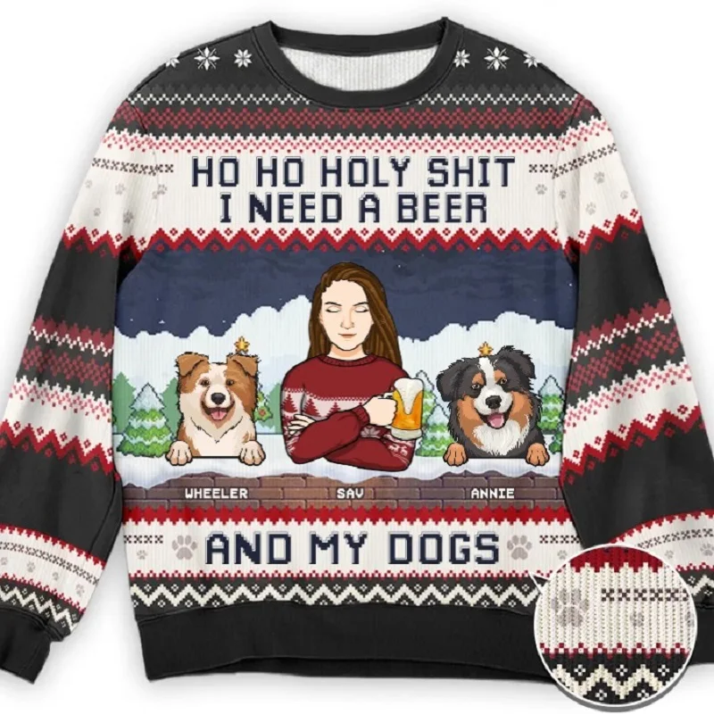 Men Women Ugly Christmas Sweater Funny 3D Printing Climax Tacky Christmas Jumpers Tops Couple Holiday Party Xmas Sweatshirt