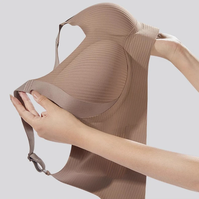 1pcs Women Large Size Bra Female Soft Support Seamless Underwear Comfortable Gathering No Steel Ring Light Thin Breathable Bras 1