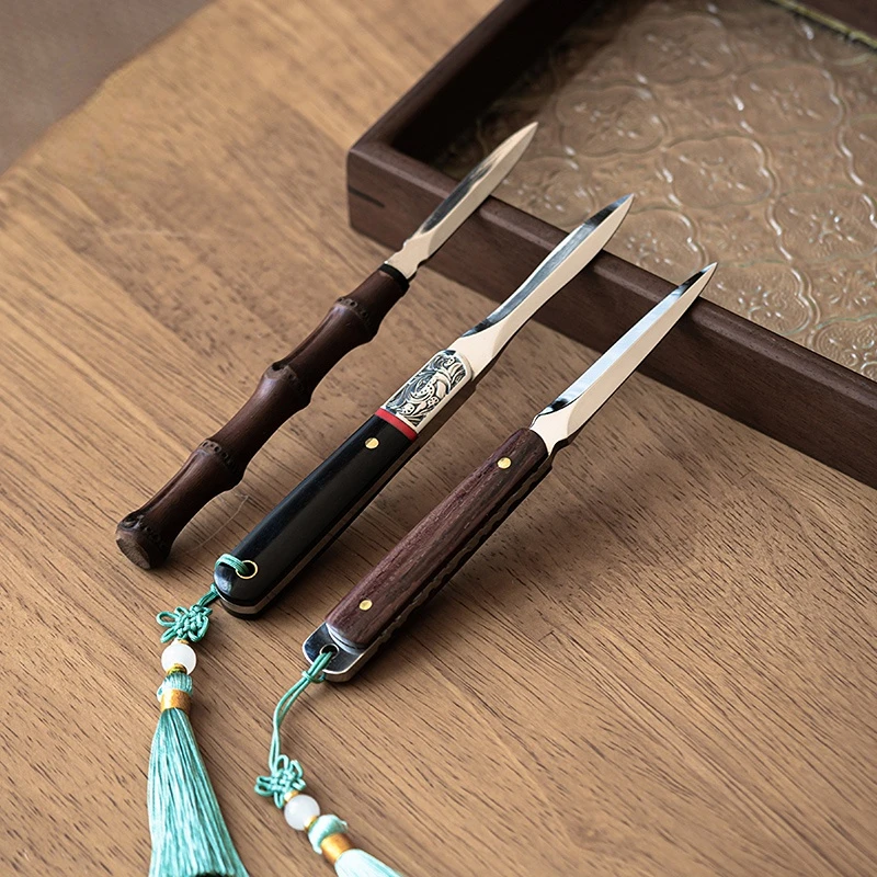 

Sandalwood Puer Tea Knife Handmade Black Tea Vintage Stainless Steel Tea Knife Chinese Tea Needle Green Tea Ceremony Teaware