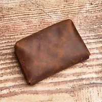 NUPUGOO – porte-monnaie rétro en cuir véritable pour hommes, Double portefeuille, petit sac pour cartes, porte-monnaie universel pour hommes et femmes 5