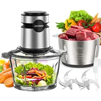 500W Electric Food Processor, Glass Bowl Multifunctional Vegetable Food Chopper, Kitchen Utensils 1