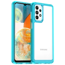 Rugged Shield Colorful Shockproof TPU Bumper Phone Case - Galaxy M14 5G (Transparent Blue)
