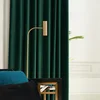 Curtains for Bedroom Living Room Villa Curtains Nordic Mink Modern Style Solid Color Dark Green Matte Velvet 2