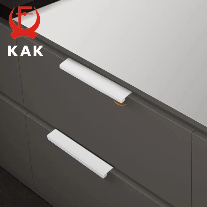 KAK-tiradores de armario ocultos, pomos de cajón, tiradores de muebles largos personalizables de aleación de aluminio, herrajes para puertas de cocina, tiradores para armarios y cajones
