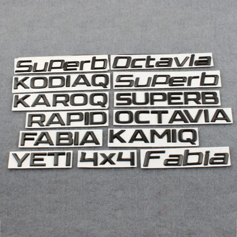 

4X4 FABIA fabia KAMIQ KAROQ KODIAQ OCTAVIA RAPID SUPERB YETI letter emblem car stickers for Skoda series trunk refit accessories