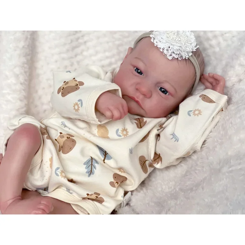 

49cm 19inch Reborn Baby Doll Already Painted Finished Awake Newborn Baby Size 3D Skin Visible Veins Collectible Art Doll