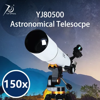 TOPOPTICAL 80500 Refracting Astronomical Telescope Professional High Definition Camping Monocular with Stainless Steel Tripod