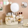 Cosmetics Storage Box with Mirror Dressing Table Makeup Mirror Jewelry Storage Makeup Brush Storage Organizer Lipstick Organizer 1
