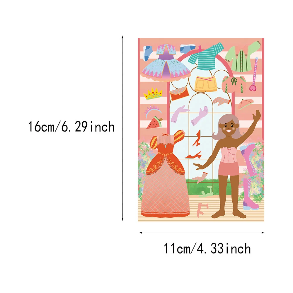 8 قطع من ملصقات ألغاز فستان الأميرة، ملصقات كرتوني...