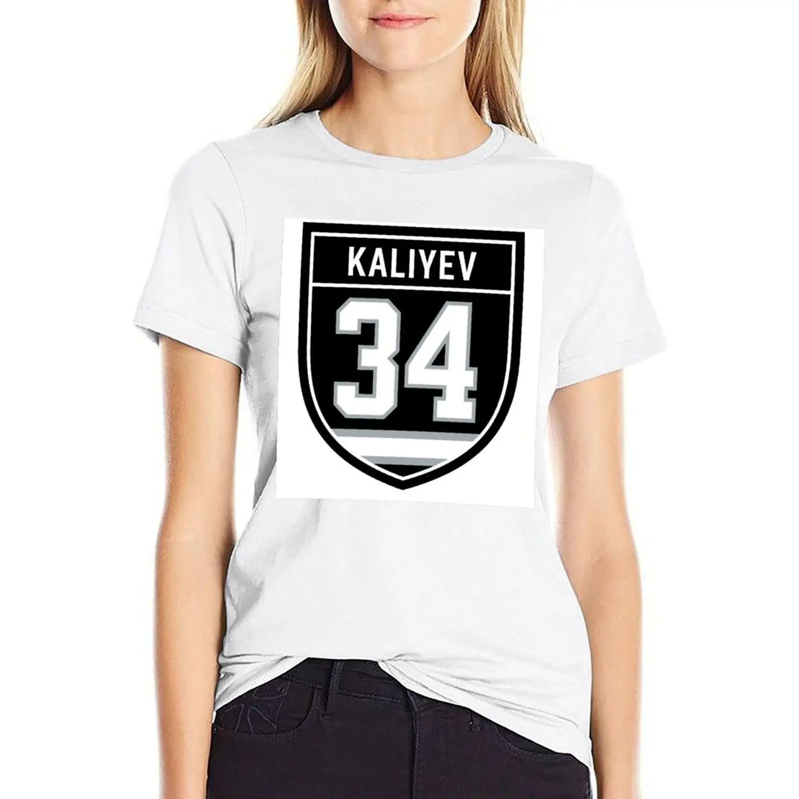 

Kaliyev #34 emblem T-shirt oversized Blouse animal print shirt for girls Women clothes