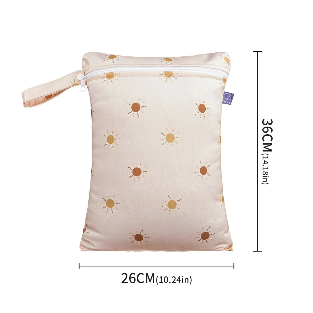 Elinfant Rainbow & Sun Pirnt 3PCS 휴대용 보관 가방 여행 워시 화장품 가방 방수 기저귀 가방