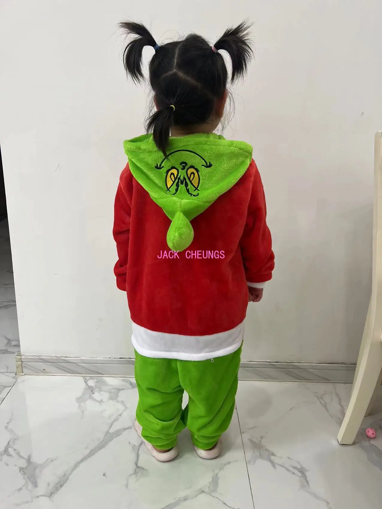 Kids Zipper Grinch Kigurumi Onesies Pajama Boy Girl Sleepwear Halloween Jumpsuit Animal Grinch Cosplay Onesies Pajamas cosplay costumes