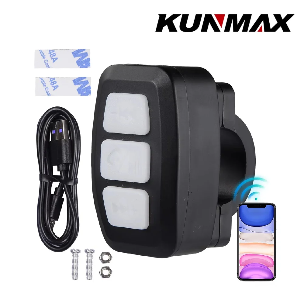 Wireless Remote Control Wireless Remote Controller Wireless Media Remote Wireless Media Controller Media Remote Controller Media Wireless Bluetooth Button Remote Controller Car Motorcycle Bike Steering Wheel MP3 Music Play For Android IOS Phone Tablet