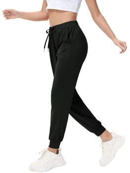 Women Quick-Dry Sports Pants Running Fitness Gym Sweatpants Outdoor Jogging Workout Trousers Cuffed Pants with Pockets 1