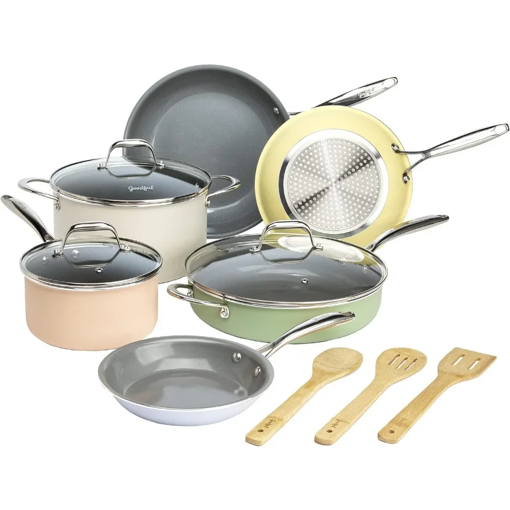 

Pot Set of Kitchen Pots Sets for Cooking Salt and Pepper Set Cookware Bbq Video Pan Accessories Non-stick Utensils Tools Cutlery