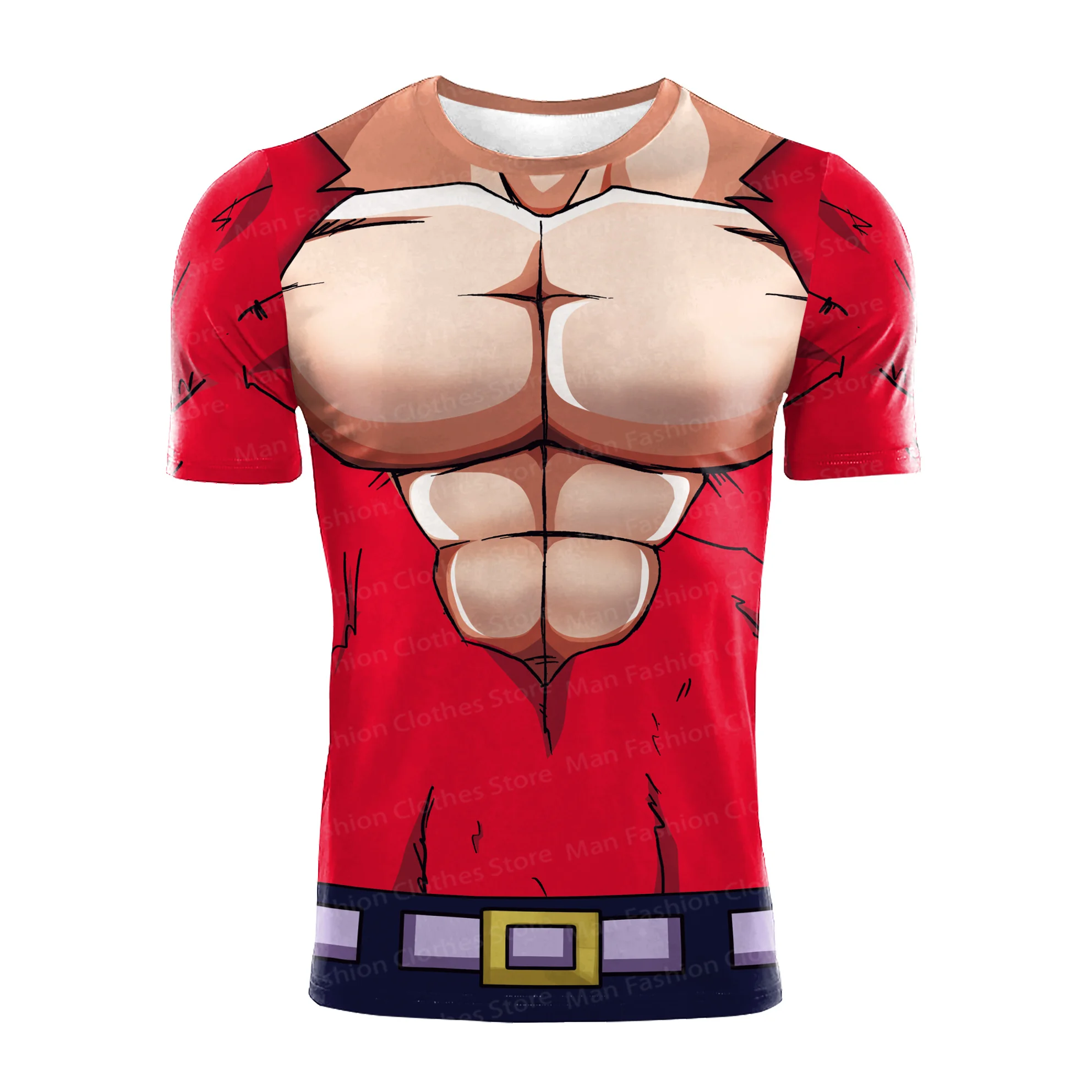 Zawaland Cosplay Goku T-shirt Tops For Man Tight Fitness Tees Sports Wear 3D Print Funny Short-Sleeved Outfits Tracksuit T-shirt 4