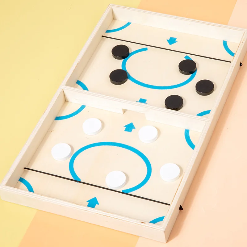 Wooden Bouncing Chess Fast Sling Puck Fun Game Parent Child Interactive Collision Chess Bouncing Like Tabletop Ice Hockey Ball 3