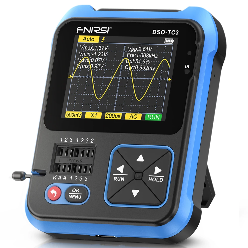 Digital Oscilloscope Transistor Tester Signal Generator 3in1 Handheld 2.4inch TFT Display