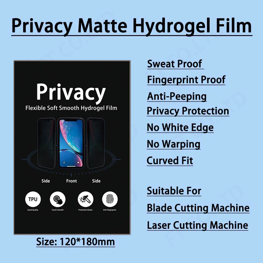 Hydrogel Film For Mobile Phone Screen Protector For Blade Cutting Machine Anti-Peep HD Frosted Privacy Flexible Movie 25/50Pcs phone screen protector