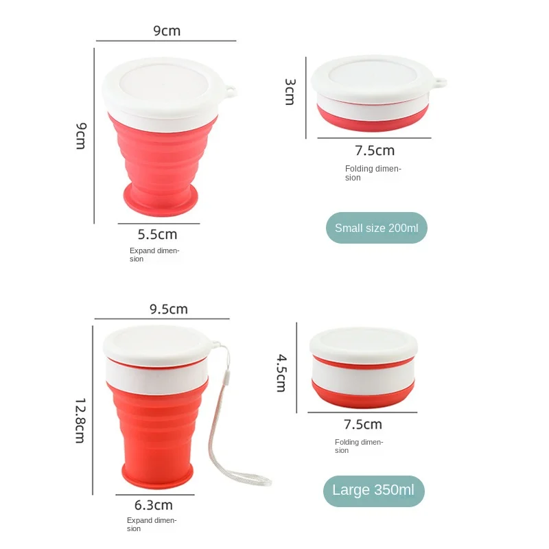 Collapsible Silicone Travel Mug with Lid - Heat Resistant and Portable