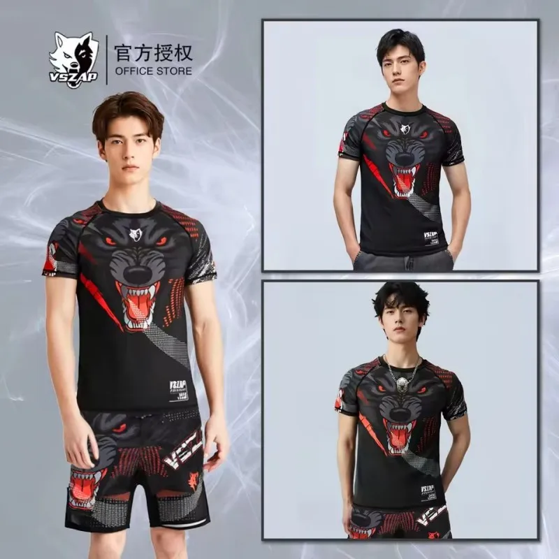 Vszap 남성용 전투 스포츠 복싱 러닝 트레이닝 반바지 Dark Knight Wolf King 통기성 빠른 건조 경량 피트니스