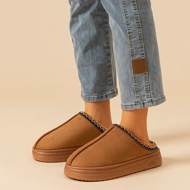 Winter Women's Slipper Fashion Fuzzy Fur Anti-slip Soft Sole Outdoor Indoor Warm Comfort Men Leisure Plush Houseshoes Couple 3