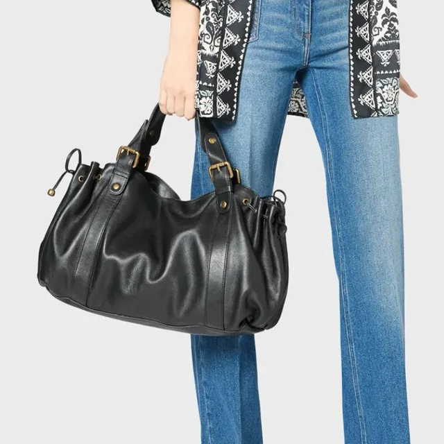 Sac à main à bandoulière Simple pour femmes, sac Boston élégant et polyvalent, sac de travail intérieur en Polyester doux 1