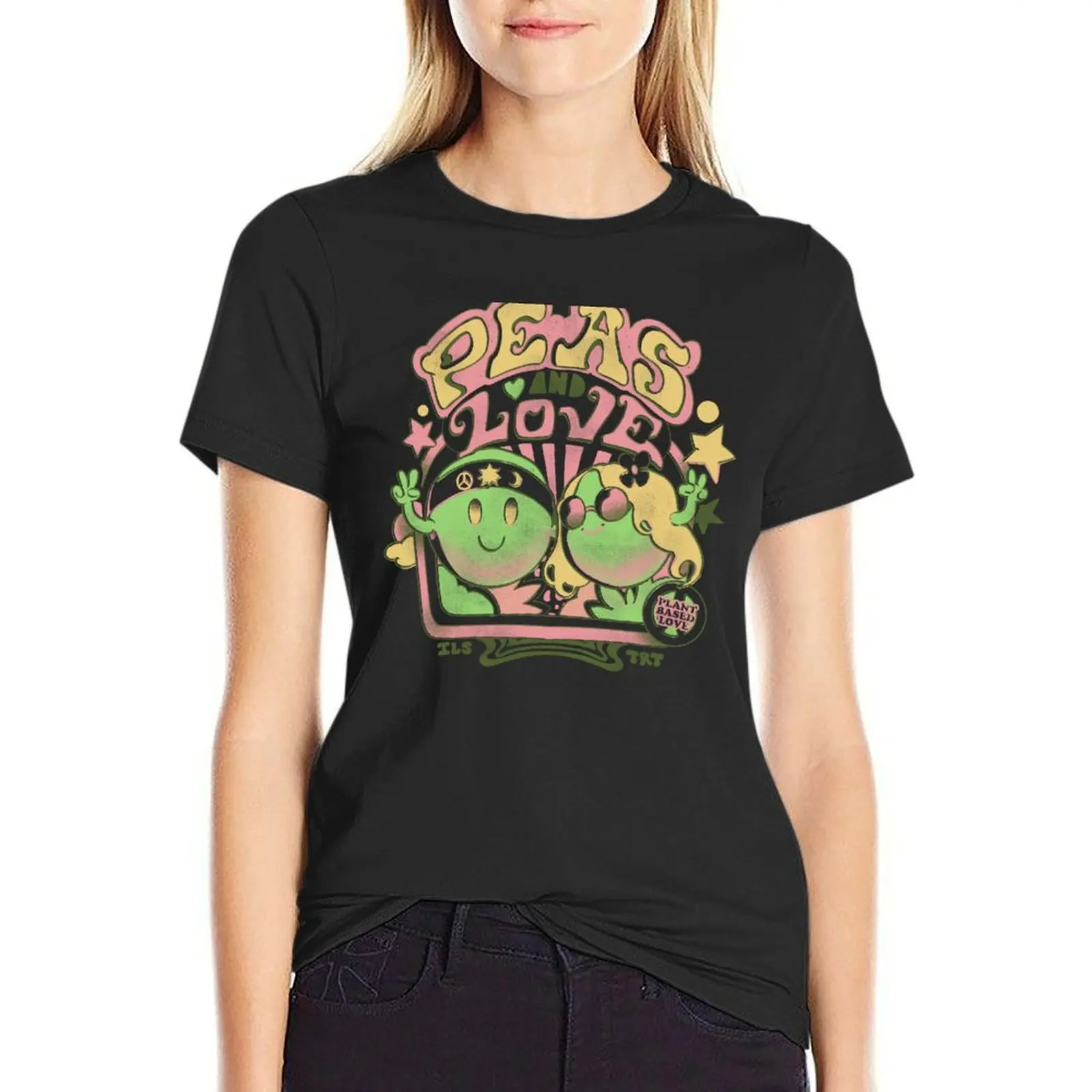 

Peas and Love T-Shirt graphics tees workout shirts for Women loose fit