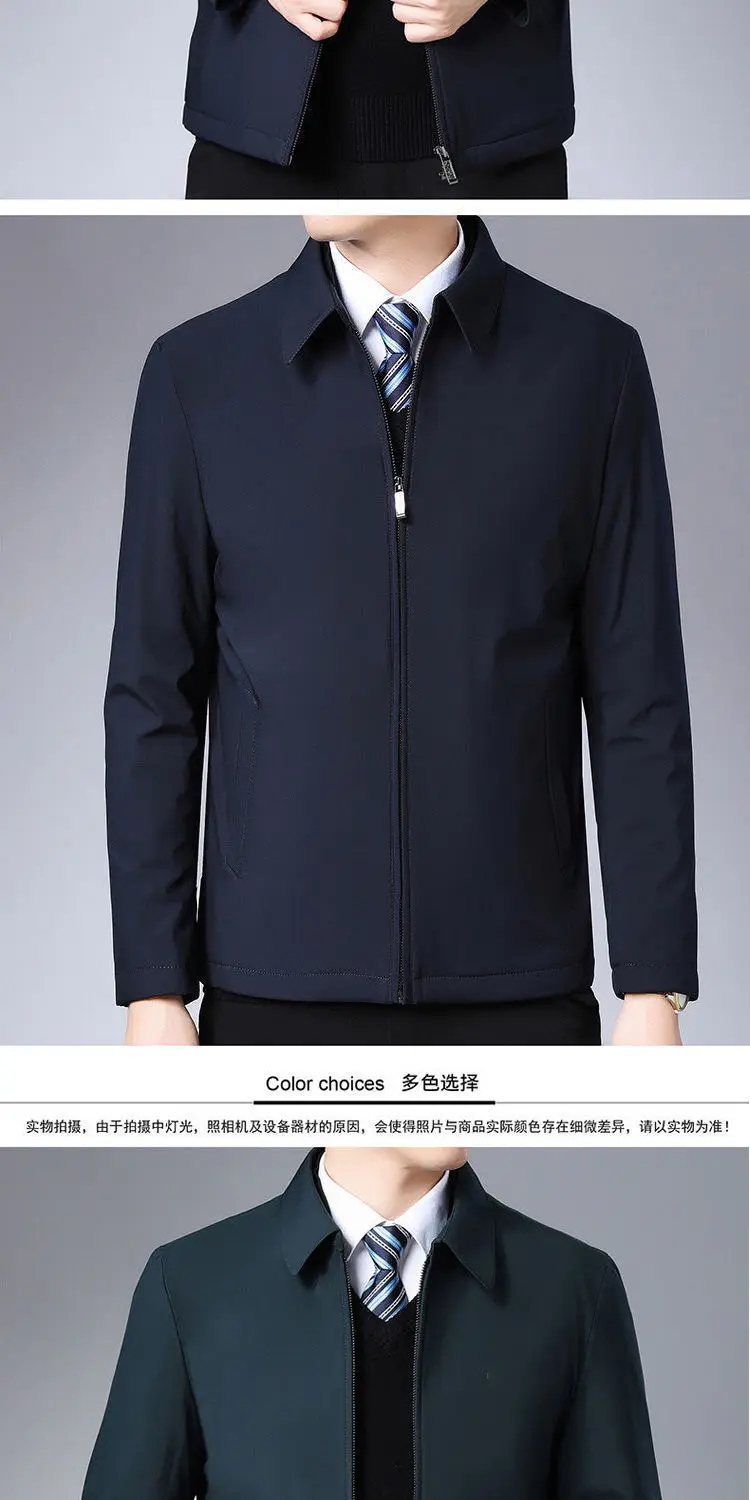 Description Picture 3 of itemNew Brand Men's Jacket Turn-down Collar Men's Jacket Business Casual Solid Color Jacket for Men Work Coat 2024 Spring Autumn New