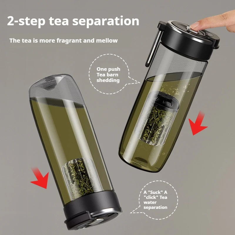 Tritan Magnetic Elastic Tea Cup, High Temperature Resistant Tea Separation Cup, Men's Large Capacity Sports Portable Cup