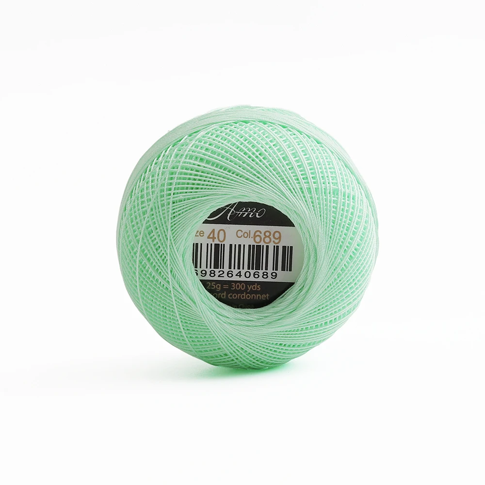 Premium 40-Size Double Mercerized Egyptian Cotton Crochet Thread – Perfect for Tatting Projects, 25g Ball, 300 Yards, Available in 56 Vibrant Colors