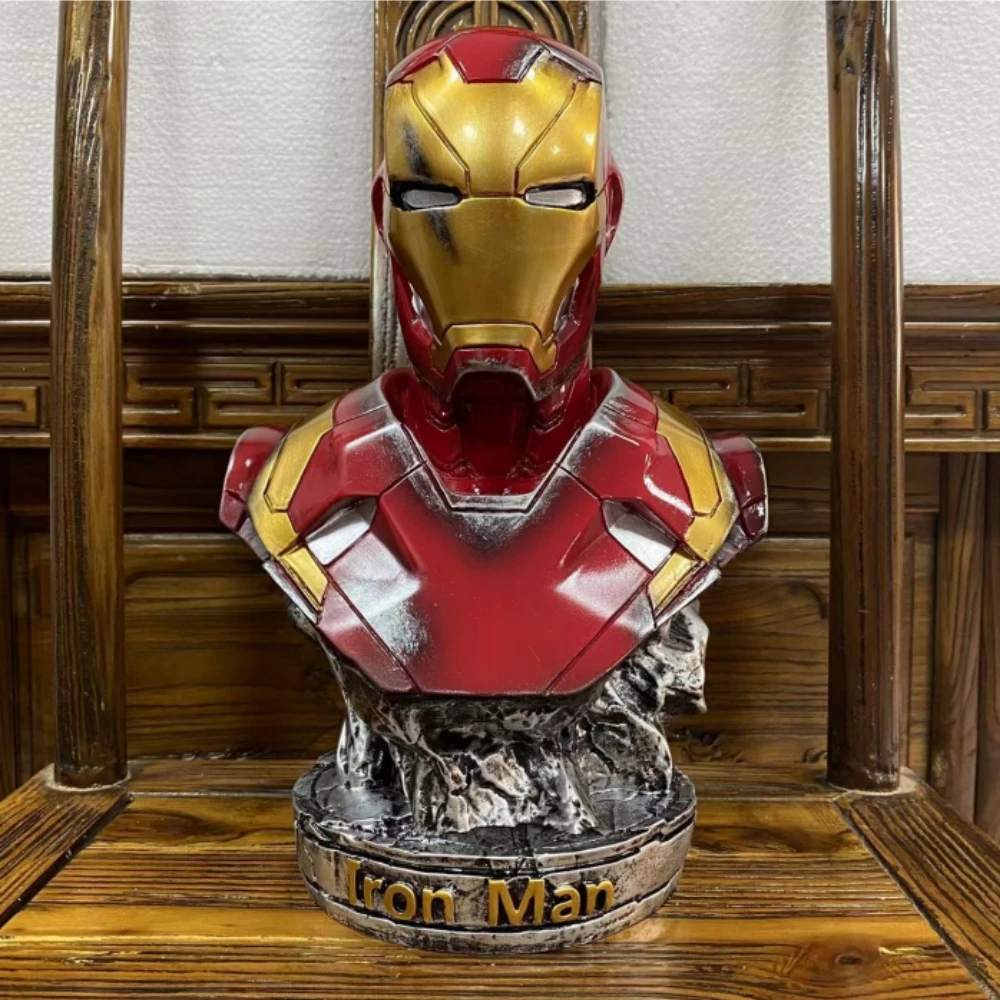 Marvel Avengers Iron Man Anime Periferiche Black Panther Busto 1:1 Figura Busto Soggiorno Ornamento Grande Collezione Di Resina Regalo