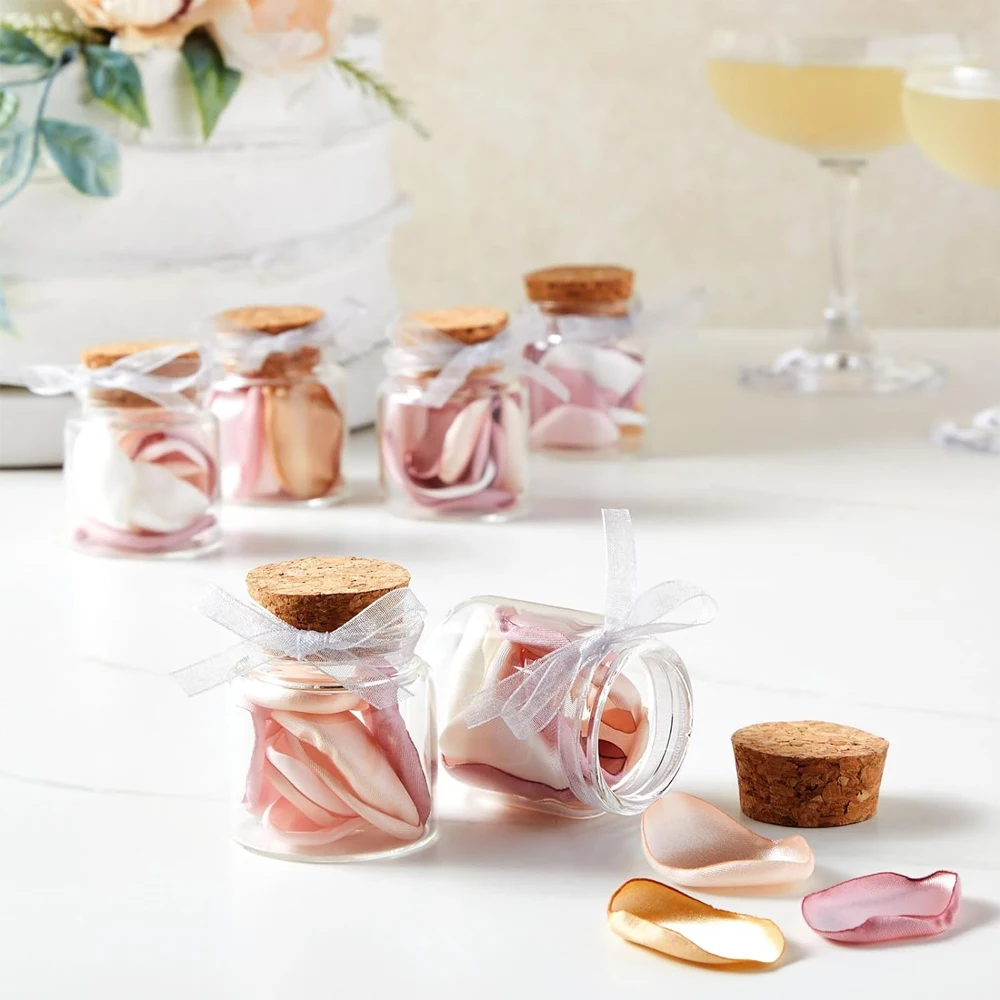12/24pcs Small Glass Jars with Cork Lids, 50ml Mini Bottles for DIY Crafts, Party Favors, Sand 6