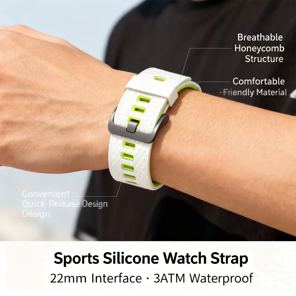 22mm Easy Fit Silicone Strap Wristband - Soft Replacement Bracelet