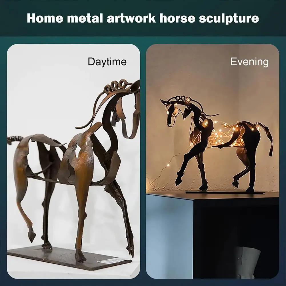 

Home Decor Creative Metal Three-dimensional Openwork Sculpture Ornaments Horse Decorative Adonis-horse Desktop Sculpture-ad U5F8