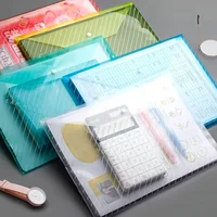 5/20pcs, A4 File Bag, Clear Plastic, Large Capacity And Snapshot Button, Perfect For School Office And Home 4