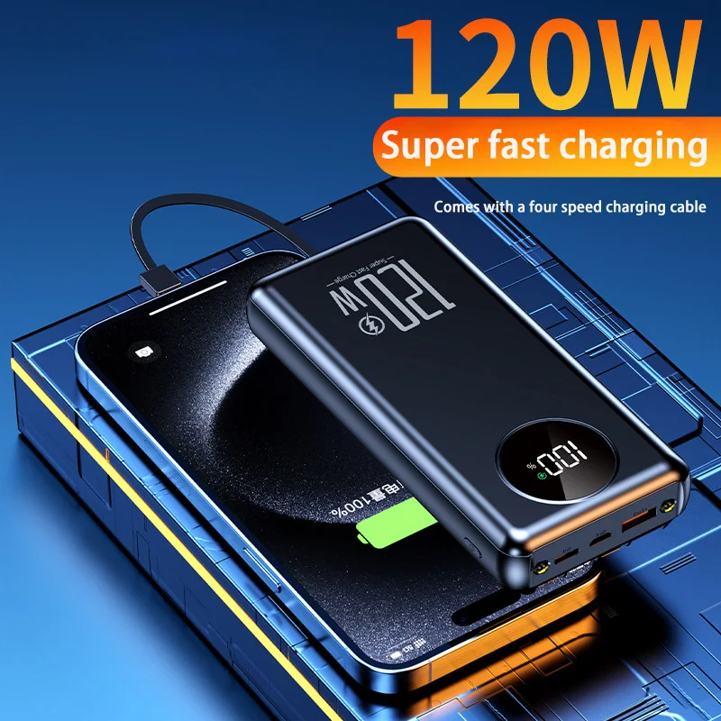 Power Bank 50000mAh Super Fast Charge 4-in-1 Portable Fast Charger for iPhone Samsung External Replacement Battery