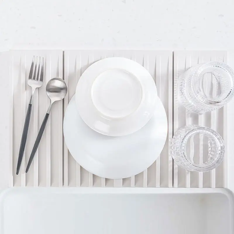 주방 배수 매트 수조 용 실리콘 접이식기 배수 매트 주방 보관 유리 컵 플레이트..