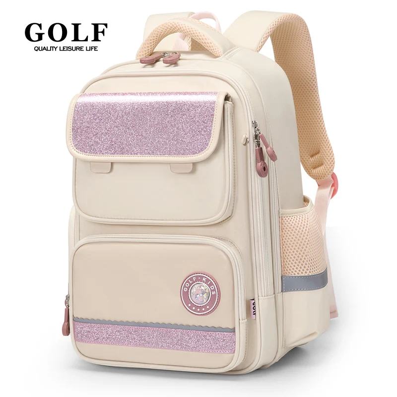 GOLF Primary School Students Reduce Burden backpack 1-6 Grade Large Capacity Children's Backpack Female Backpack Male 3