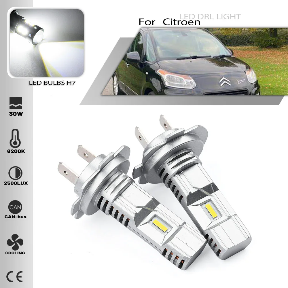 2PCSH7LedcanbusheadlightBulbsForCitroenC3PicassoSH2009
