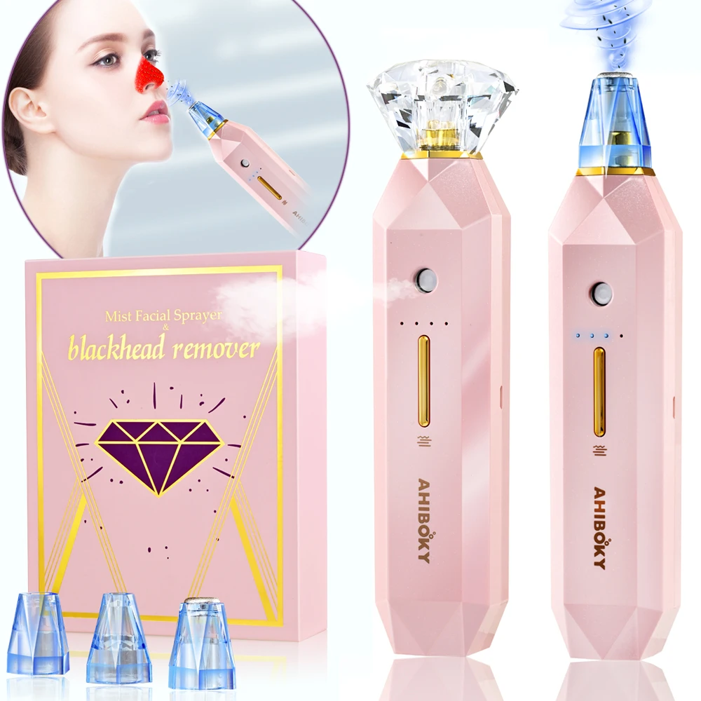 2 in 1 Electric Blackhead Remover Vacuum Facial Acne Pore Dot Cleaner Humidifier Moisturizing Facial Sparyer Skincare Instrument