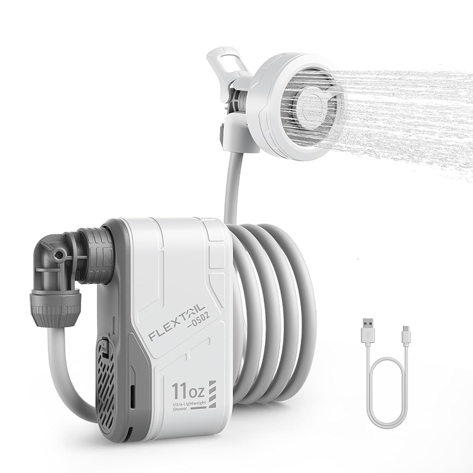 FLEXTAIL Outdoor Camping Shower Portable Electric Shower Pump IPX7 Waterproof for Outdoor Shower, Car Wash, Dishwashing, Pet